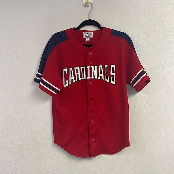 Men's Vintage 90s Starter Red St‎ Louis Cardinals Front Buttons Jersey Size M - Picture 1 of 7